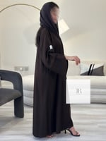 تشكيلة الصيف | عباية كريب باربي بارد - بني