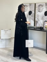 عباية انجيلا ا مخمل بتطريز - كحلي