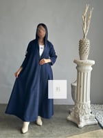 عباية شامواه كلوش بخيط ابيض - كحلي