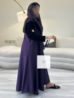 عبايه شامواه مع كم مخمل - بنفسجي