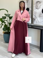 عباية ميار | عنابي تدخيلات وردي