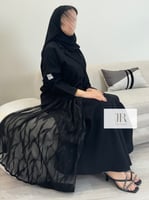 عباية نجوى l الاناقة تدخيلات الشيفون - بشال خطوط ط...