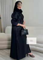 عباية مروج l بليزر بقماش جاكار -اسود مع كحلي