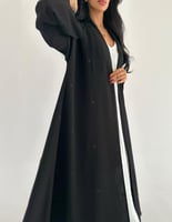 كريب تطريز زري ياباني كلوش اكمام واسعه