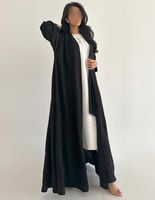 كريب ملكي مطرز كلوش عملي فاحم