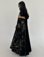 مخمل اسود مع مخمل جاكار حرير قصة كلوش