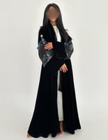 مخمل كوري مع مخمل مشجر في الاكمام كلوش