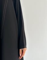 كريب اسود ملكي كلوش عملي بتطريز بني