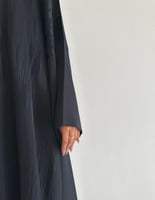 حرير مخطط مع كريب ناعم كلوش بكسرات