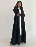 كريب ملكي مطرز كلوش عملي فاحم