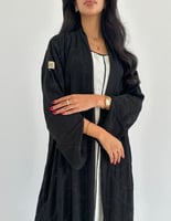 كريب ملكي تطريز كامل كلوش اكمام بفتحة