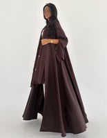 كريب بارد كلوش اكمام فرنسية طرحة مطرزه