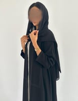 كريب اسود ملكي كلوش عملي بتطريز بني