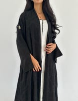 كريب ملكي تطريز كامل كلوش اكمام بفتحة