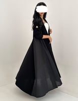 عباية كريب كلوش مع جوانب ركامه