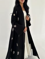 كريب ملكي تطريز كلوش اكمام واسعه