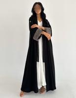 كريب ملكي مع اكمام لنن بني كلوش