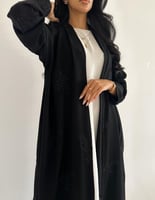 كريب ملكي مطرز كلوش عملي فاحم