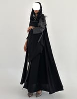 كريب خفيف مع جاكار اكمام منفخ كلوش