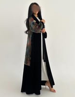 مخمل اسود كوري مع مخمل ملون من الخلف كلوش