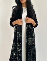 مخمل اسود مع مخمل جاكار حرير قصة كلوش