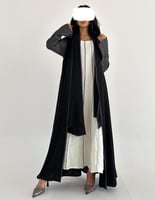 كريب خفيف مع جاكار اكمام منفخ كلوش