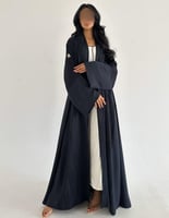 حرير مخطط مع كريب ناعم كلوش بكسرات