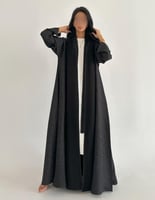 كريب اسود كلوش مع جاكار تفته كوري