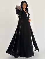 كريب ملكي مع اكمام لنن بني كلوش