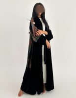 مخمل اسود كوري مع مخمل ملون من الخلف كلوش