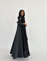 تفته من الخلف مع كريب خفيف بفتحة اكمام قصة كلوش