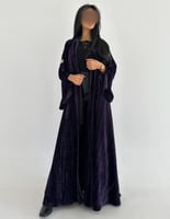 مخمل مكسر نص كلوش اكمام بفتحة