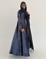 مخمل جاكار ازرق اكمام قصة كلوش