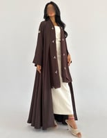 كريب بارد كلوش اكمام فرنسية طرحة مطرزه