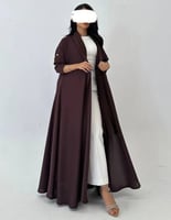 عباية كريب خفيف كلوش كسره من الخلف