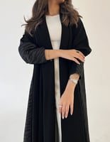 عباية ملكي كلوش ياقة طويلة من الامام وتفته