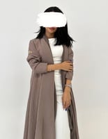 عباية لنن طبيعي مكرمش خفيف كلوش