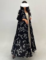 كريب أسود مطرز كلوش