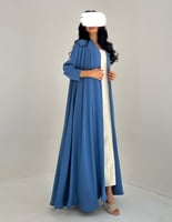 كريب مكرمش كلوش ياقة طويلة عملي