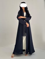 كريب ناعم كحلي مع جاكار من الخلف كلوش