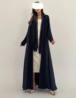 كريب كحلي خفيف مع تفته جاكار بلمعه خفيفة كلوش