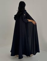 كريب ناعم كحلي مع جاكار من الخلف كلوش