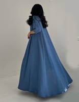 كريب مكرمش كلوش ياقة طويلة عملي