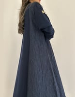 كريب كحلي خفيف مع تفته جاكار بلمعه خفيفة كلوش