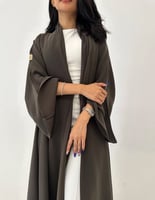 عباية كلوش زيتي أكمام كلوش عملية