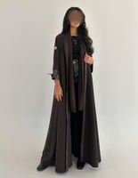 جوخ إيطالي خفيف بني مع جلد بني كلوش