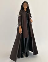 جوخ إيطالي خفيف بني مع جلد بني كلوش