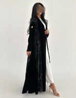 مخمل اسود كوري مع جوانب مخمل ملون كلوش