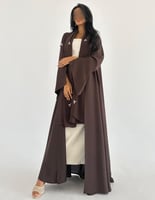 كريب بارد كلوش اكمام فرنسية طرحة مطرزه