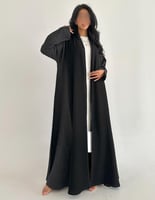 كريب اسود كلوش مع جاكار تفته كوري